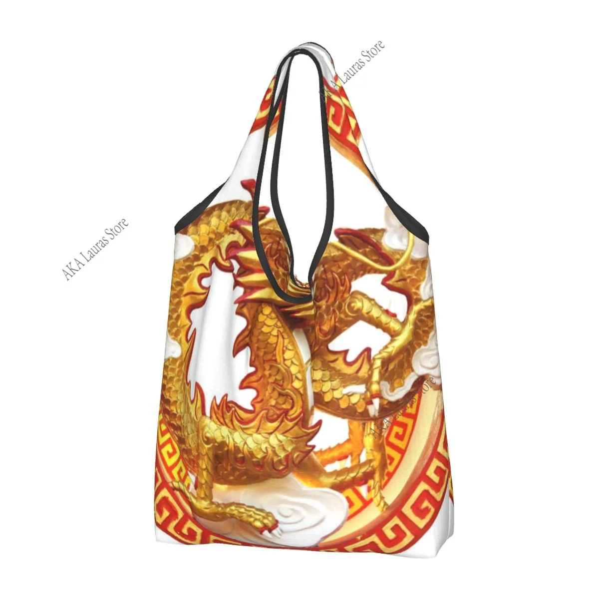 Shopping Bags Women Portable Dragon Snapback Big Capacity Grocery Shopper Tote Bags