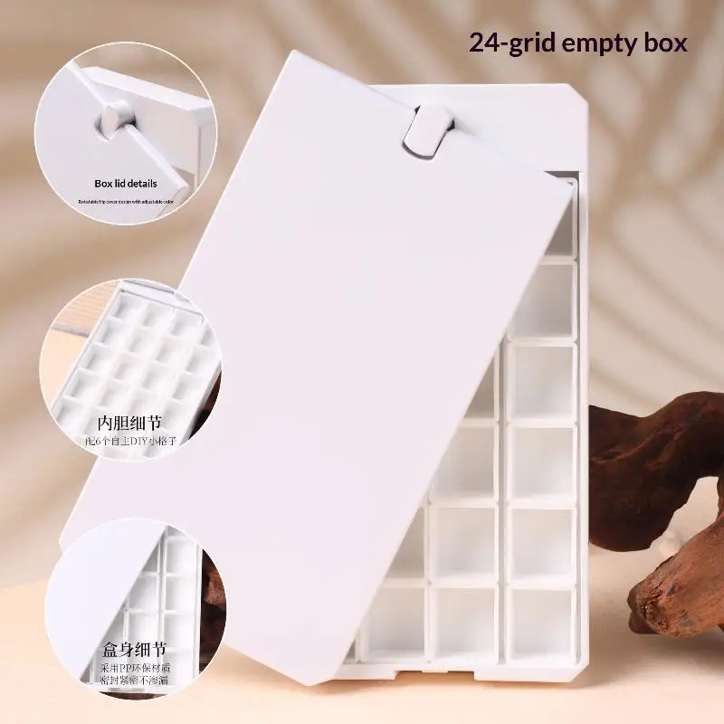 24-Fächer Leere Drehbare Verpackungsbox für Nagel-Maniküre DIY Schnellmal-Gel Feste UV-Lacke Ombre Gel Nagellack – Detail 4