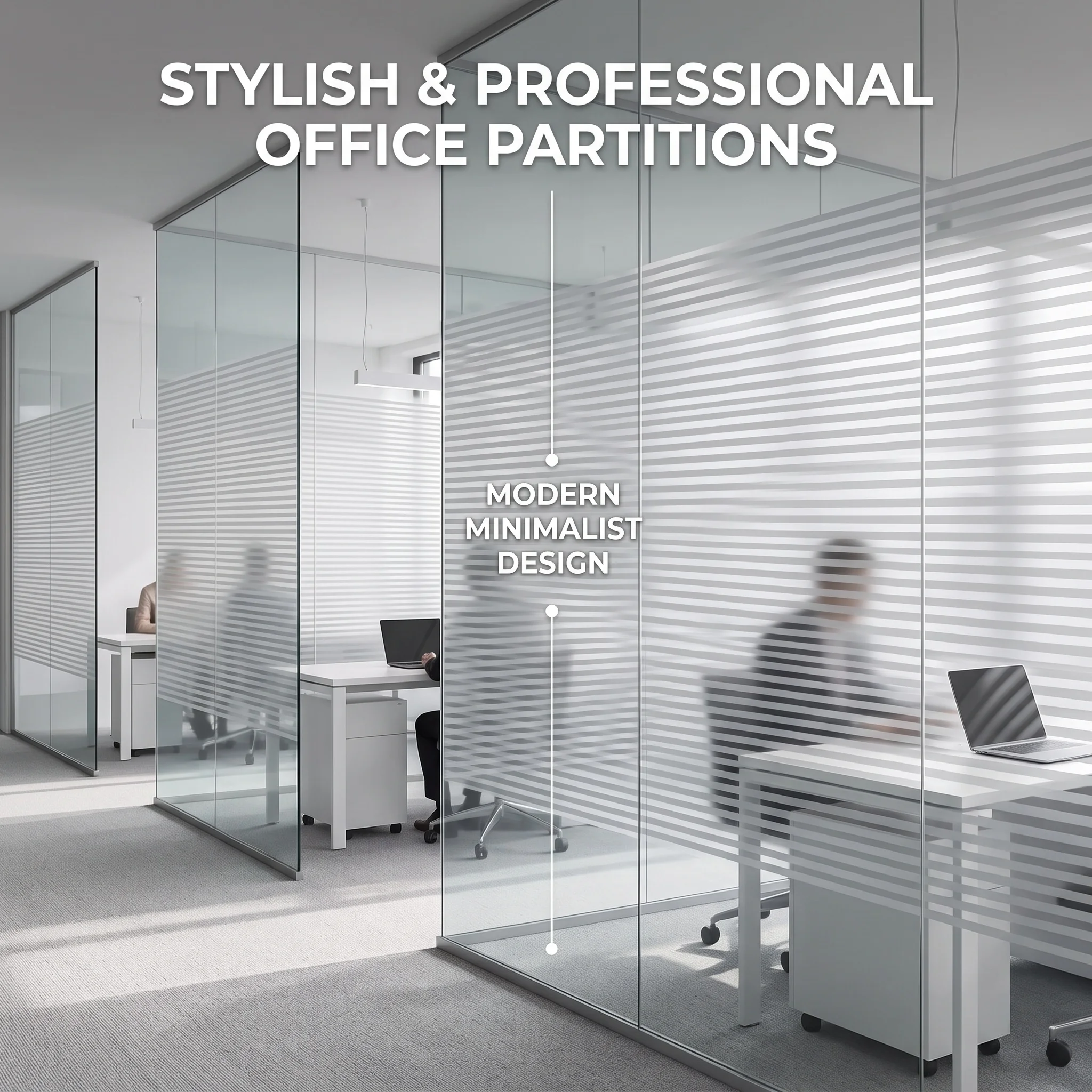 Self‑Adhesive Horizontal Striped Window Film Privacy Glass Sticker, See Light Not Sight, Anti‑Glare Waterproof for Office Home B