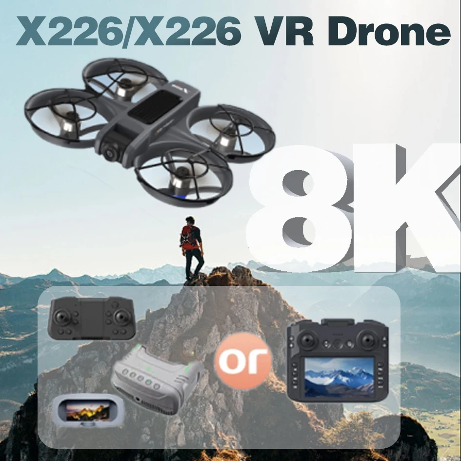 New X226/X226VR Drones For Xiaomi 8K Professional Remote Control Helicopter Plane Screen RC Brushless Motor Dron Quadcopter Toys
