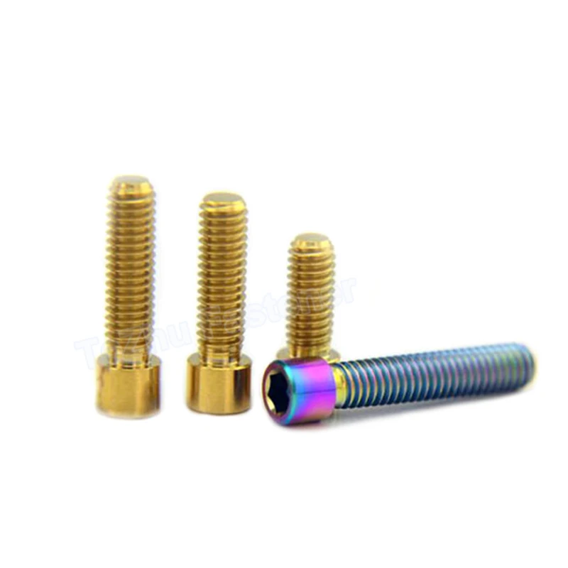 1Pcs Titanium Bolt M4 X 8 10 13.5 15 20 25mm Allen Key Small Head Screw for Bicycle Rear/Front Derailleur H/L Adjustment