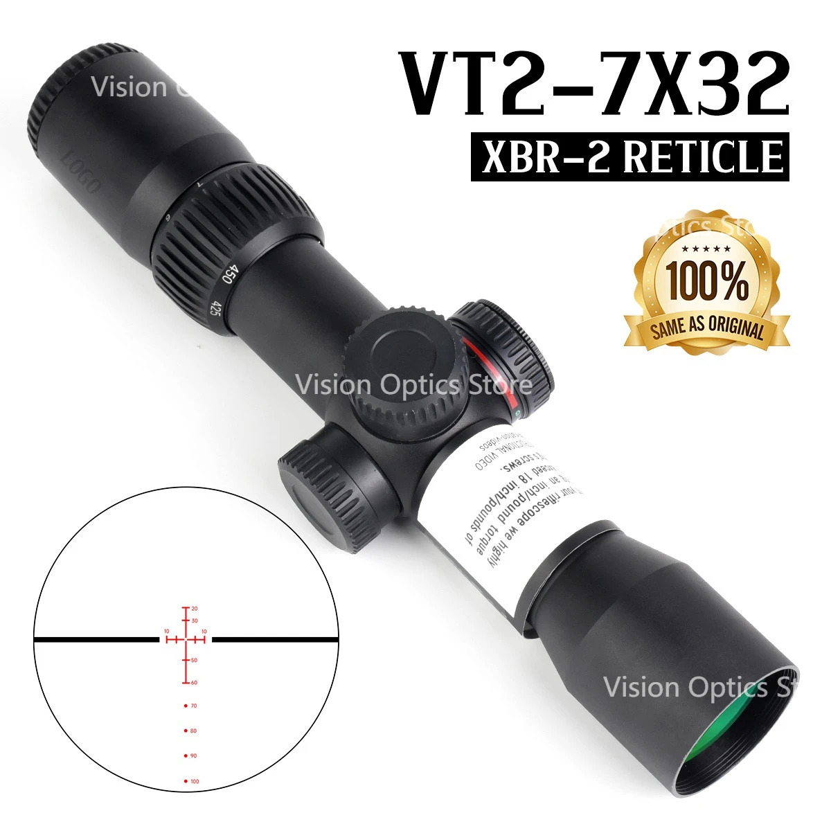 

Original Optics VT 2-7x32 (SFP) Riflescope Tactical Crossbow Scope XBR-2 MOA Reticle Scope for Precision Shooting Hunting