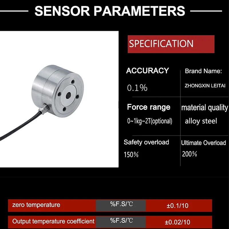 Imagem -02 - Escalas de Pesagem do Sensor de Força Coluna de Carga Mini Transdutor Impacto de Tensão 10kg 2t