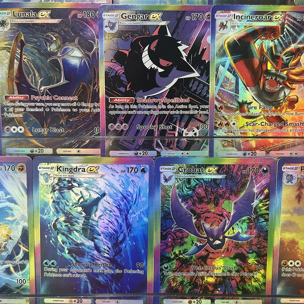 

Аниме PTCG TCG Series Collection Card Jumpluff Gallade Gengar, английская карта, преломляющая цветная флэш-карта, рождественские подарки, игрушки