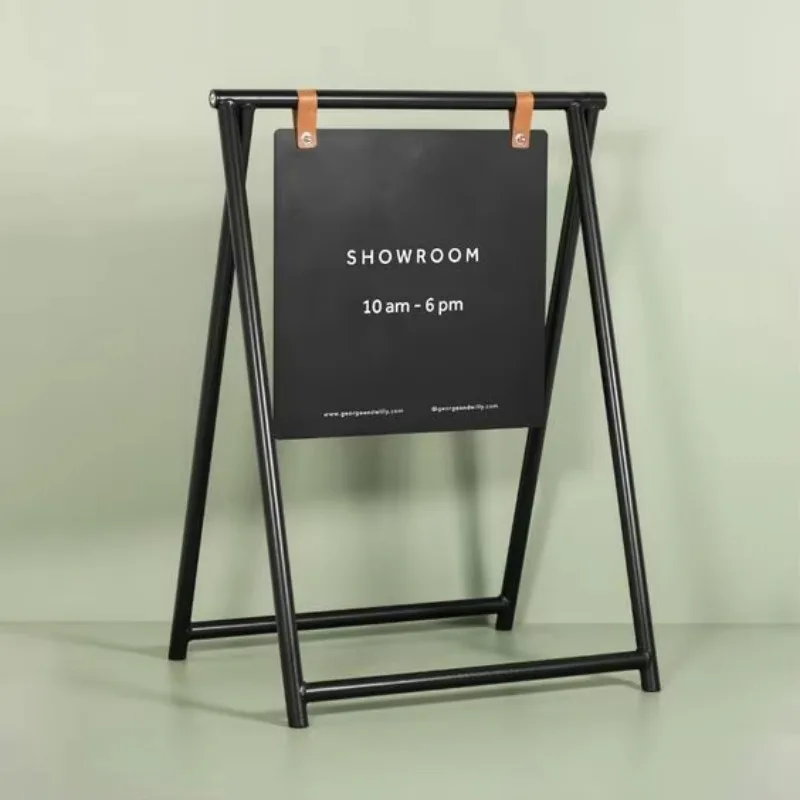 

custom outdoor pavement signage board white black powder coating advertising frame sidewalk signage frame advertising