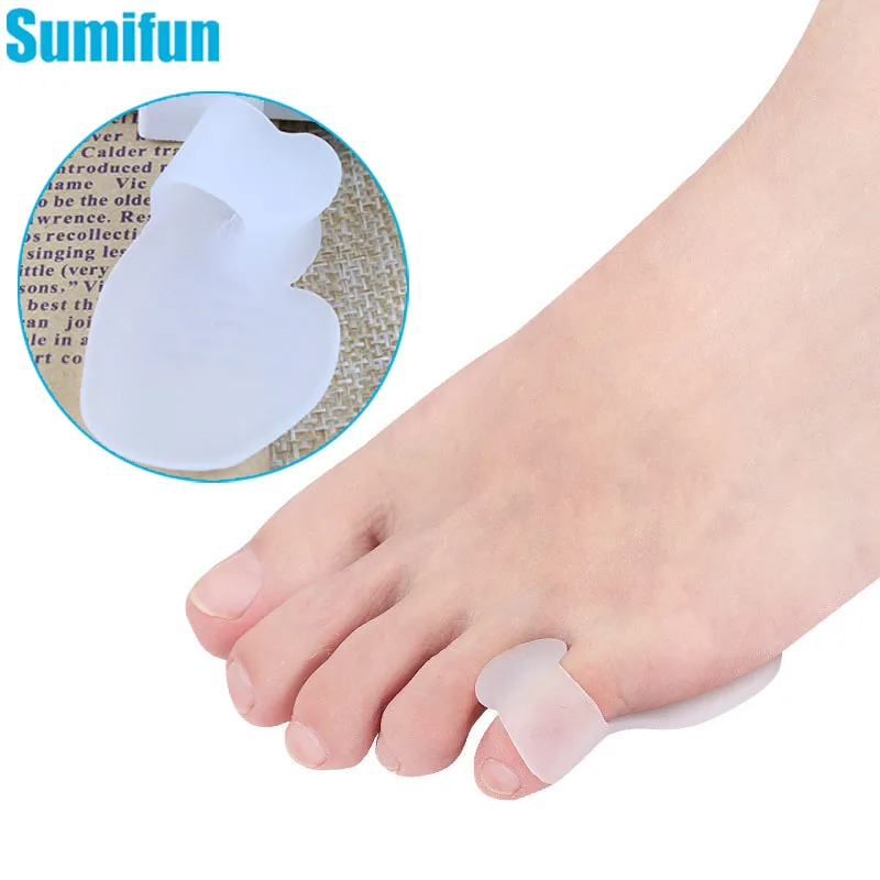 

2Pcs=1Pair New Hot Sale Small Toe Varus Separator Bunion Overlapping Corrector Silicone Pad Thumb Valgus Straighten Orthosis