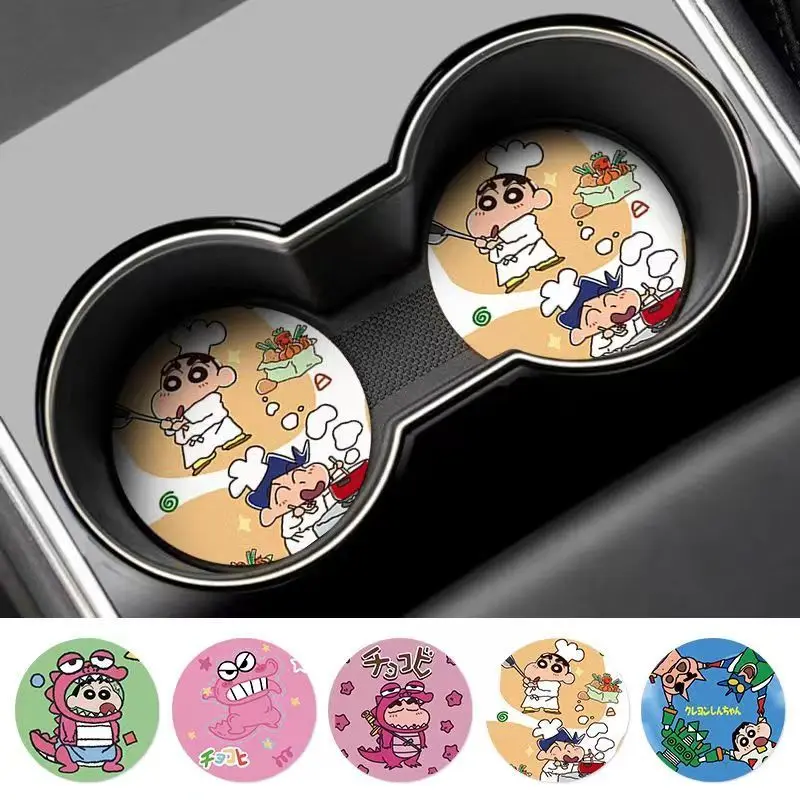 Crayon Shin-chan Nohara Shinnosuke Waniyama San Creative Car Interior Decoration Non-Slip Mat Cute Cartoon Car Storage Coaster view 3