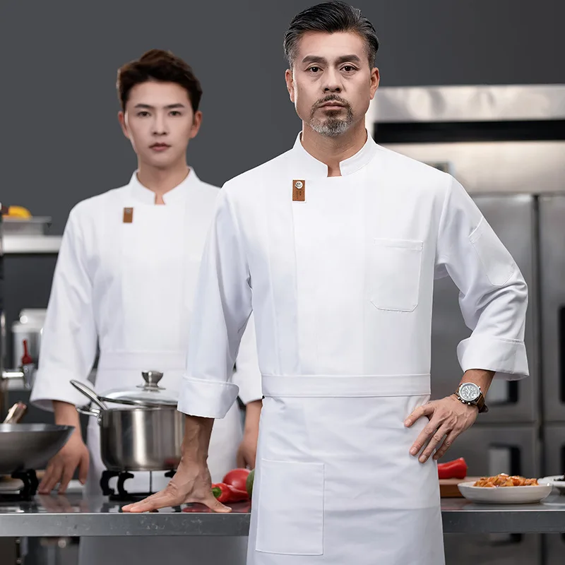 Chef Work Clothes Long Sleeve Autumn Winter Restaurant Kitchen Western Cuisine Kitchen Catering Canteen Baking Cake Bread Clothi