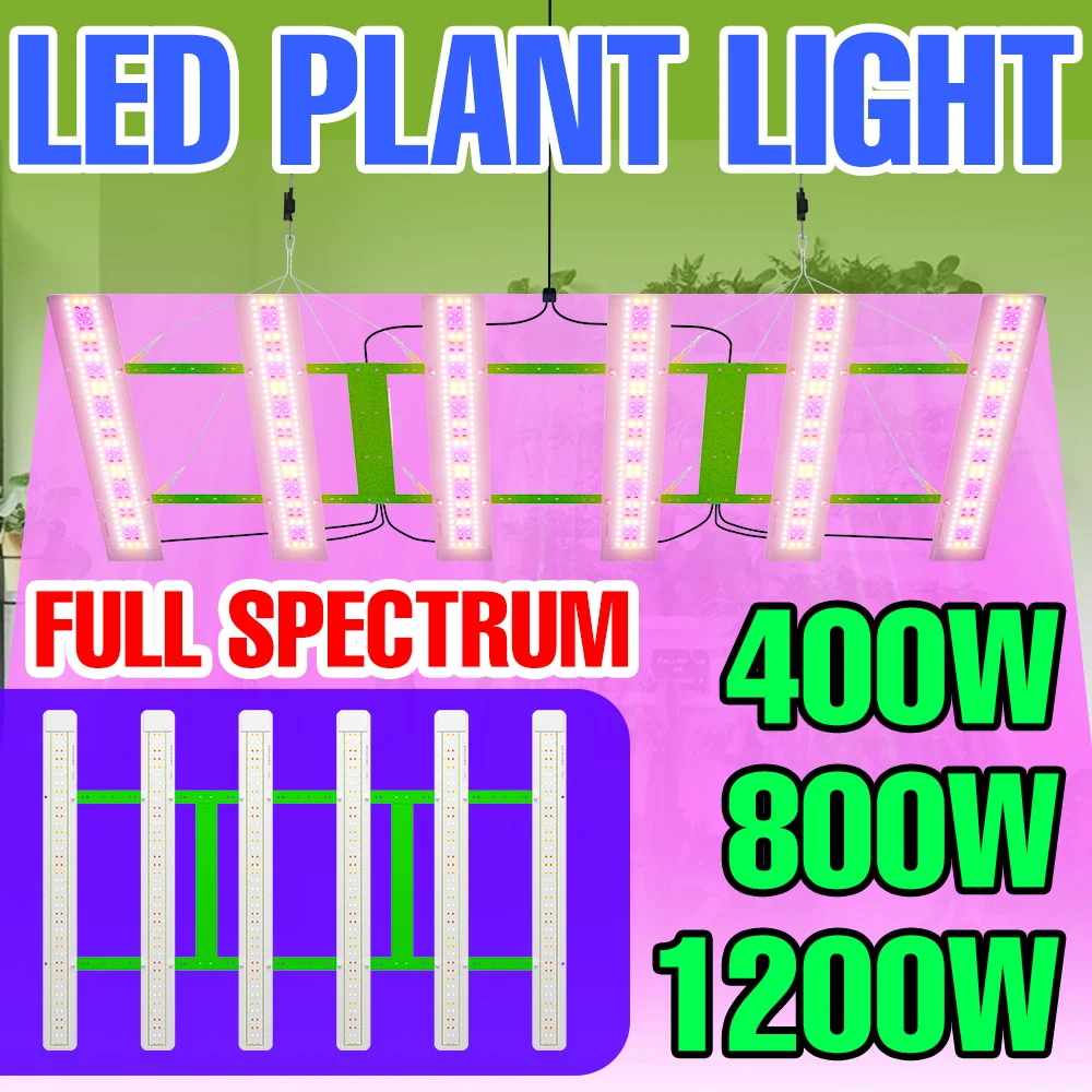 

1200W LED Plant Grow Lamp 100-277V Full Spectrum Hydroponic Fill Light Indoor Greenhouse Tent Vegs Succulent Seeds Planting Box