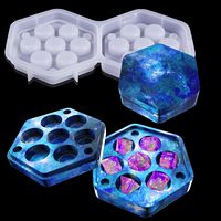 D1 pcs ice Box Molds with Lid for Resin Casting, Dice Holder Silicone Molds for Storing DND Dice