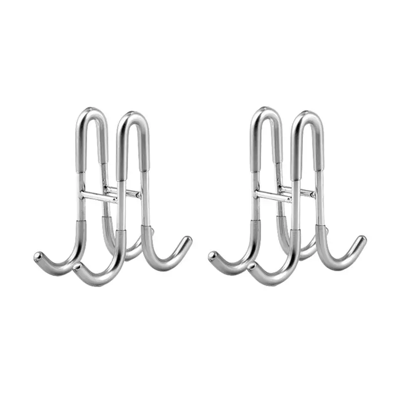 

ABLQ Stainless Steel Double Sided Hook Double Towel Rack For Bathroom Shower Glass Door Hook Double Sided S Hook