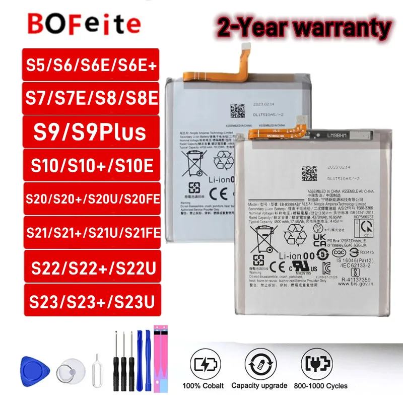 New IC Chip Battery For Samsung Galaxy S6 Edge/Plus S7 Edge S8 S8 Plus+ S9 S9 Plus S10 S10Edge S10 Plus S20 S21 S22 S23ultra