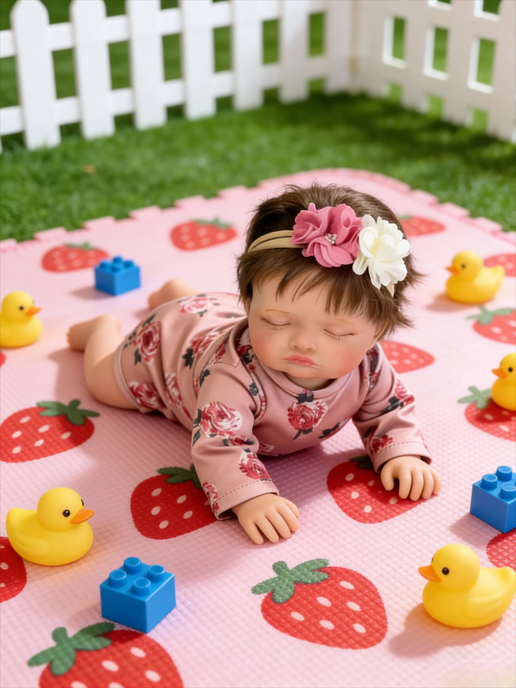 ตุ๊กตาโรซาลีทำมือขนาด 49 ซม. ผิวสัมผัสนุ่มแบบ 3 มิติ ผมสีน้ำตาลติดรากด้วยมือ ของขวัญสำหรับเด็ก