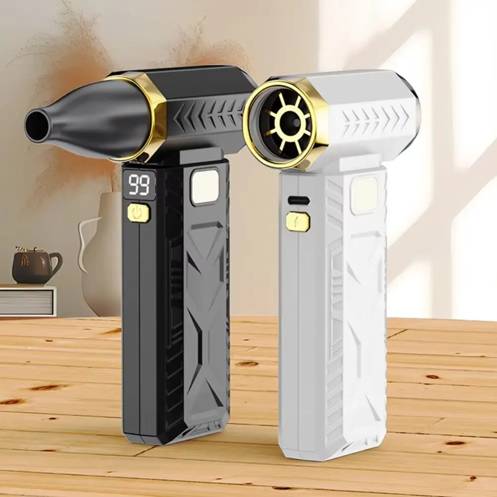 100000RPM Mini Turbo Jet Fan 6-Gear Adjustable Blowing/Suction Powerful Air Blower Portable with LED Lighting