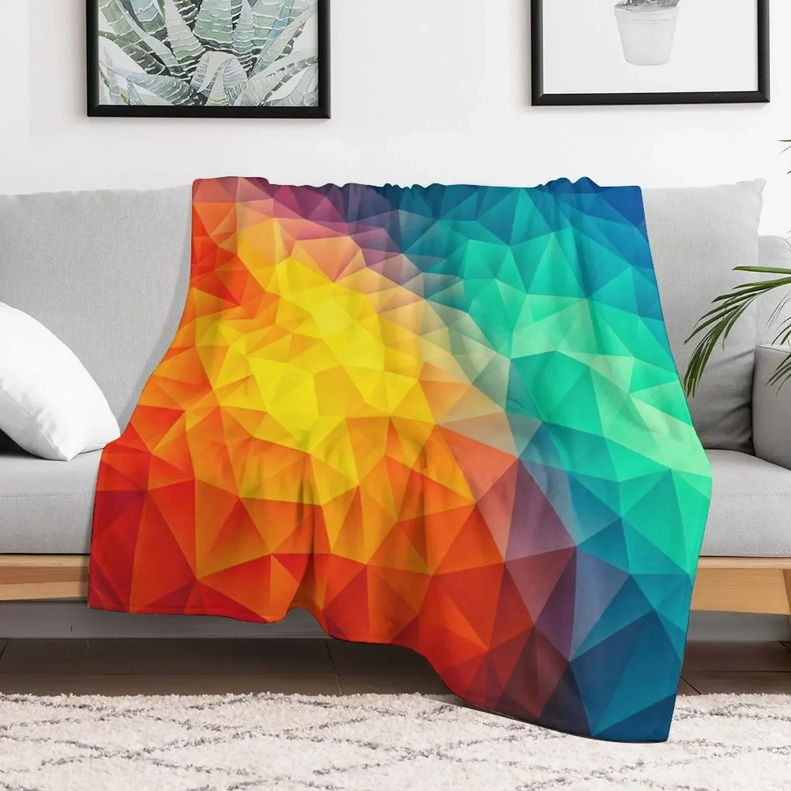 

Abstract Multi Color Cubizm Painting Throw Blanket Retros For Baby Furry Blankets