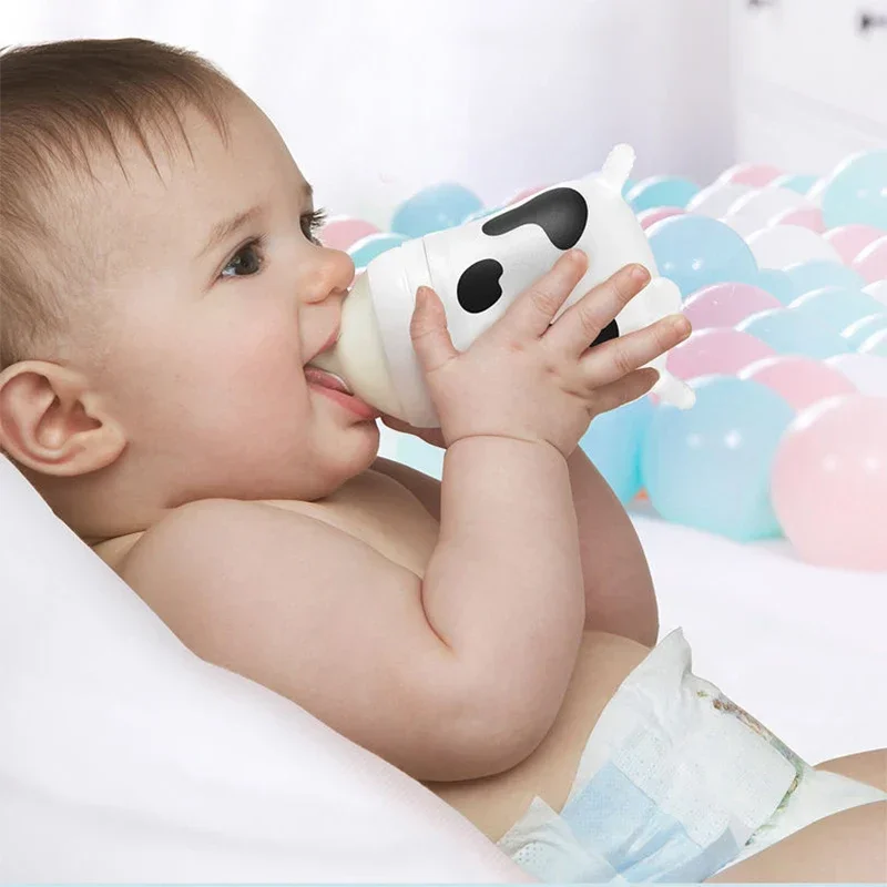 Dr.isla 150/250ML Botol Susu Bayi Silikon dengan Pegangan untuk Penyapihan Bayi Botol Puting Anti Tersedak untuk Bayi Bebas BPA
