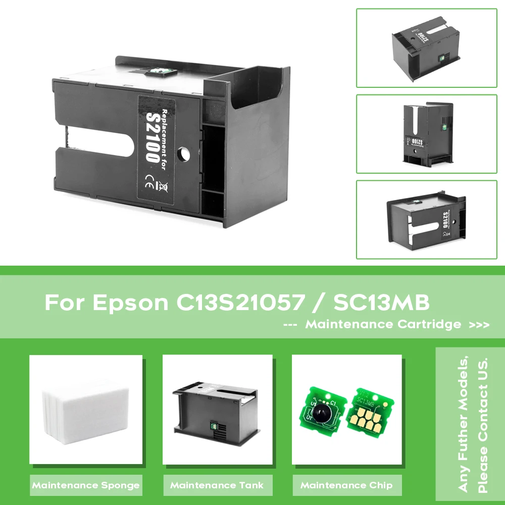 C13S210057 Maintenance Ink Tank and Chip for Epson SureColor T2170 T3170 T3170X T5170 T2100 T3100 T5100 F570 F571 Printer