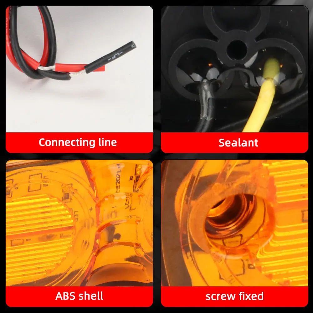 1x 12-24V LED Side Marker Lights 12 LEDs Front Rear Clearance Indicator Lamp Truck Accessorie for Scania Trailer BUS Van Caravan