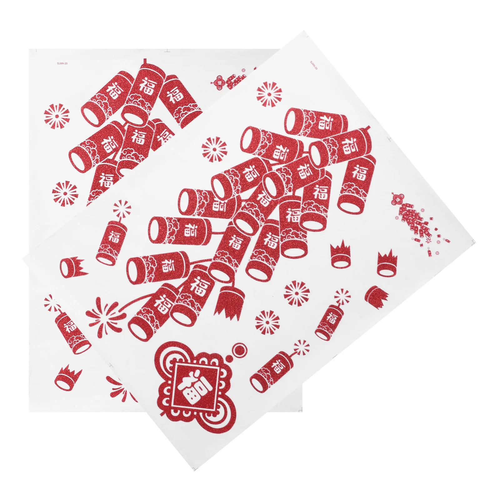 

Decorative Door Stickers 2Pcs PVC Size Adjustable Unique Chinese Design Christmas Glass Cling Stickers For Doors Walls