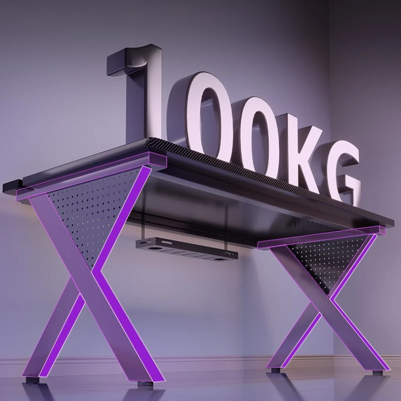 Stable Computer desk Solid wood two-section with hole board game e-sports table Carbon fiber pattern learning office desk