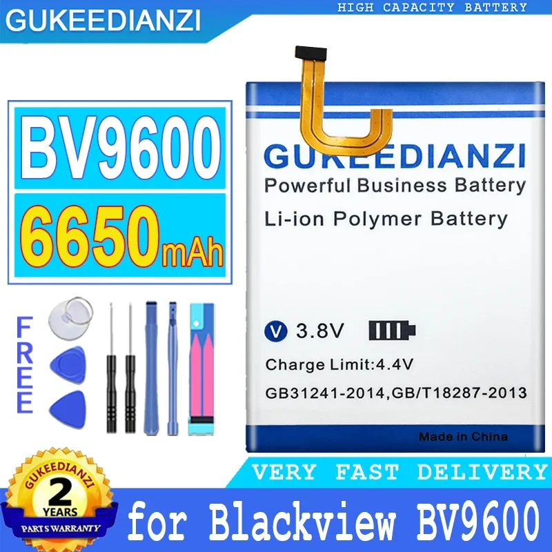 

6650mAh GUKEEDIANZI BV 9600 Battery for Blackview BV9600 626479P Replacement Bateria + Free Tools