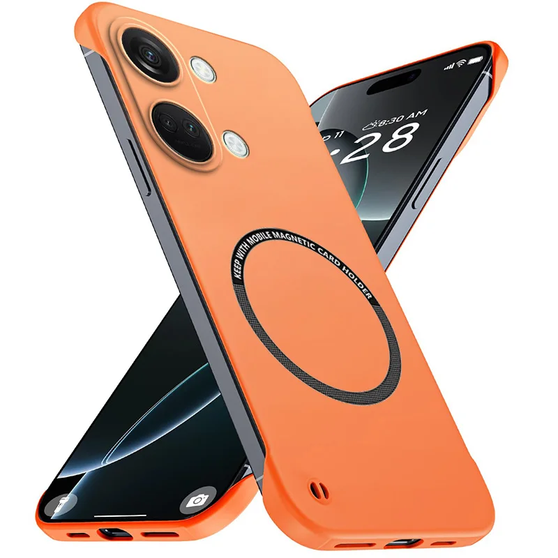 Magnetic Slim for OnePlus Nord 3 Nord3 5G Frameless Phone Cases Matte Anti-Scratch Hard PC Cover Borderless Shockproof Armor