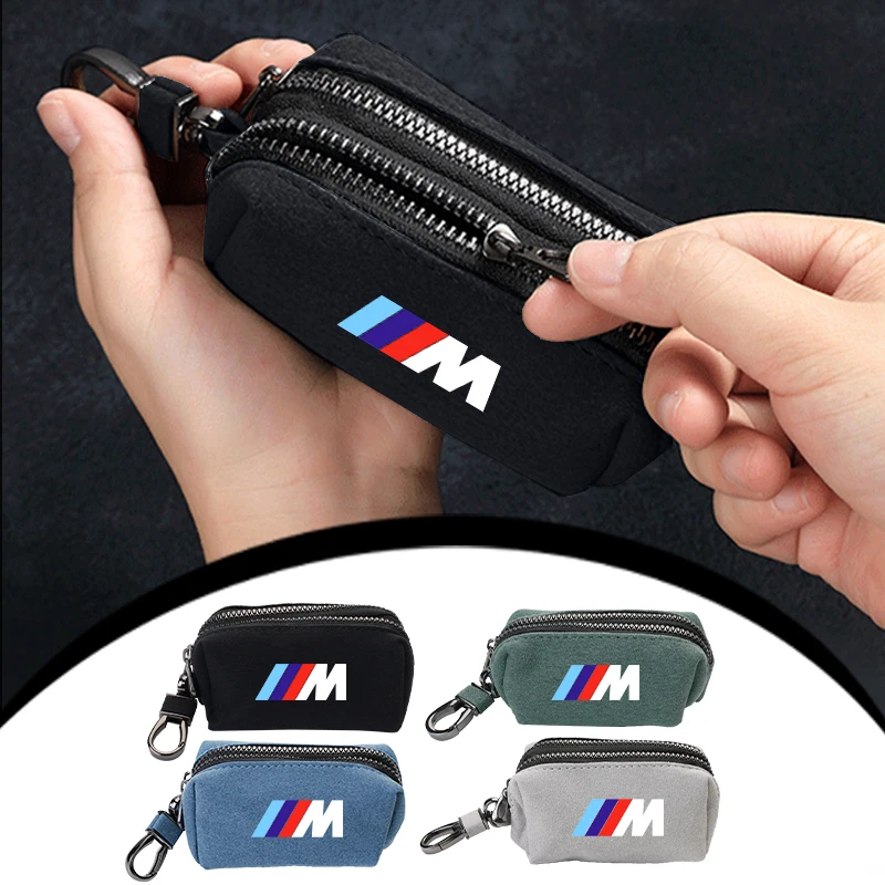 Car Logo Wallet Double Zipper Key Bag Organizer For BMW Performance F30 F20 F10 F40 E92 E91 G20 G30 G05 G06 G07 G11 G01 G02 G32