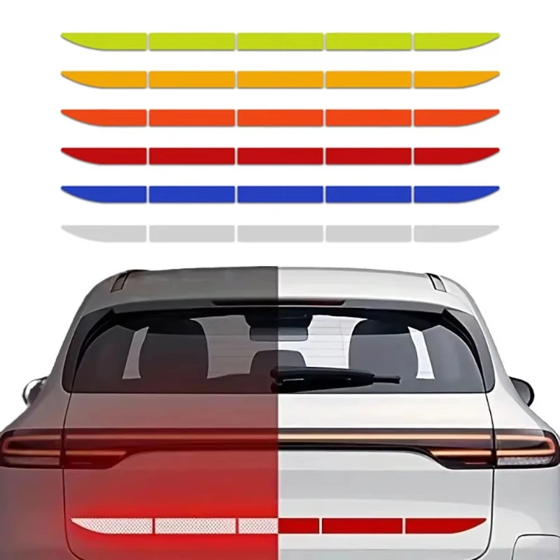 

1/3/5pcs Reflective Car Decal Safety Warning Reflector Tape Car Stickers Anti Collision Warning Reflector Sticker Accessories