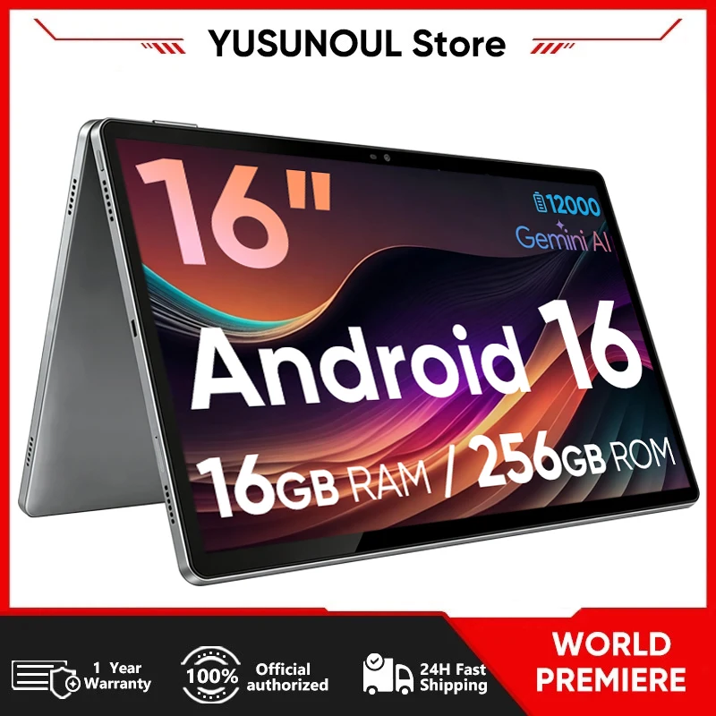 Latest 16 Inch Android 16 Tablet pc 16GB RAM 256GB ROM 1TB Expandable 5G WiFi 12000mAh Digital Sheet Music Reader for Musicians