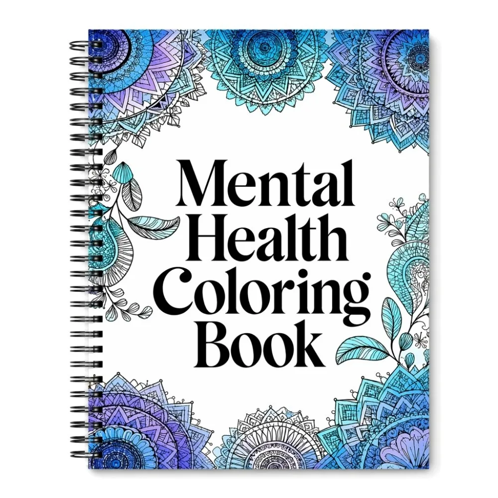Cheerful Mental Health Coloring Book A4 Size Spiral Bound Inspirational Coloring Book Relaxation Motivational Quotes
