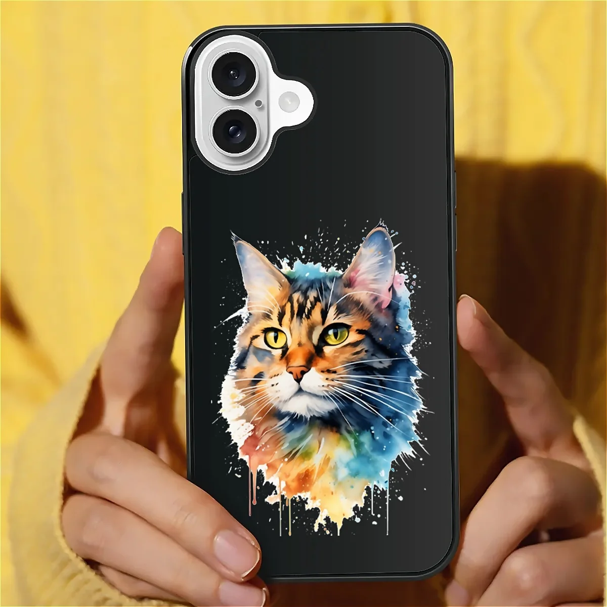 

Anti-drop case, suitable for iPhone, kitten doodle theme theme HD pattern does not fade, support wireless charging.