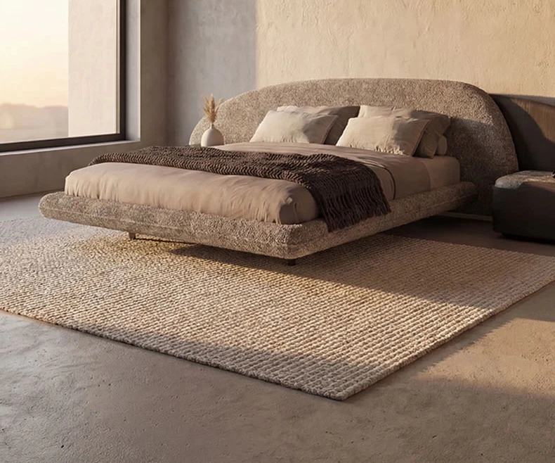 Italian fabric bed double bed master bedroom second bedroom modern simple soft bed