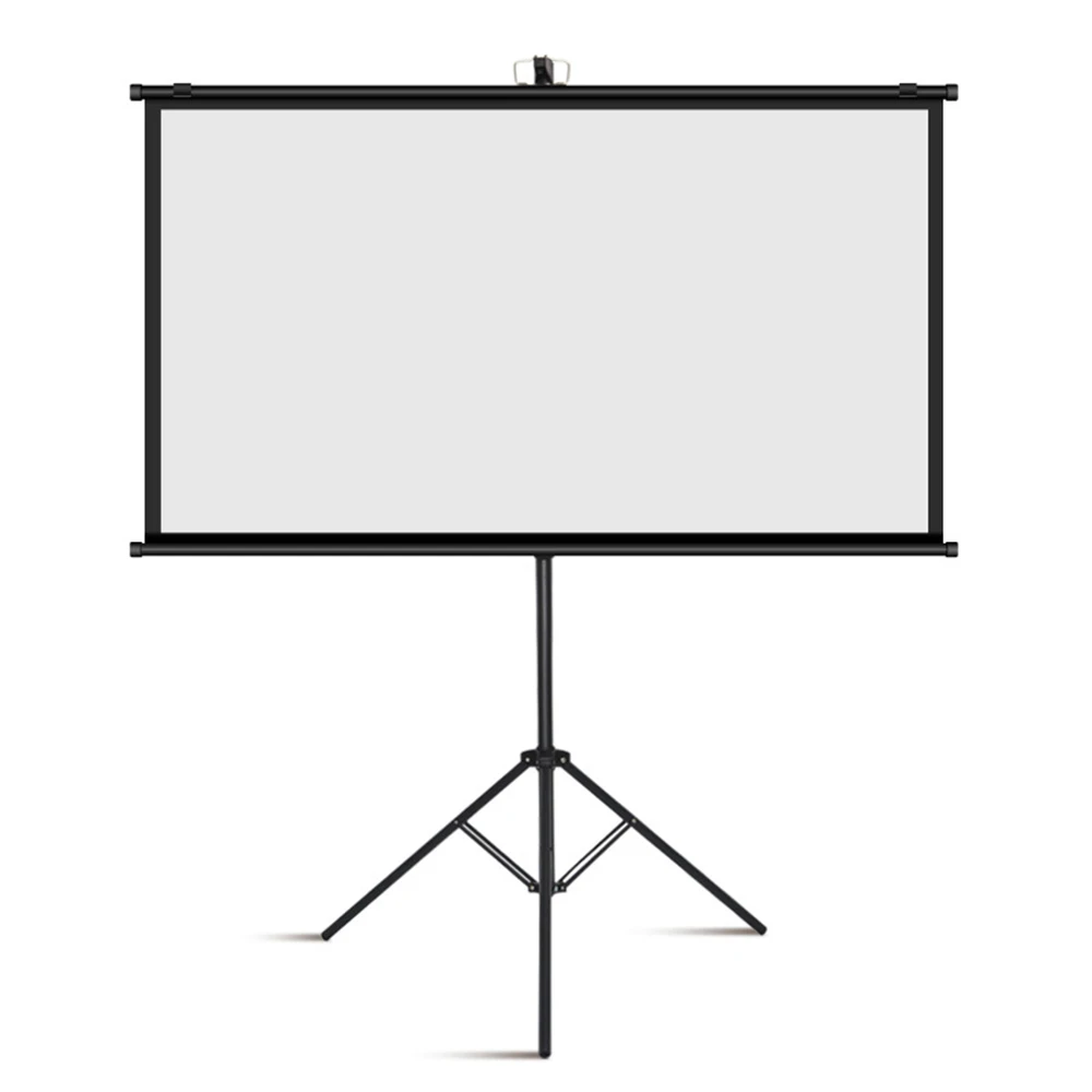 Portable 60 Inch Matte White Projector Screen 16:9 Format Aluminium Tripod Stand for Home Cinemas and Outdoor Projections