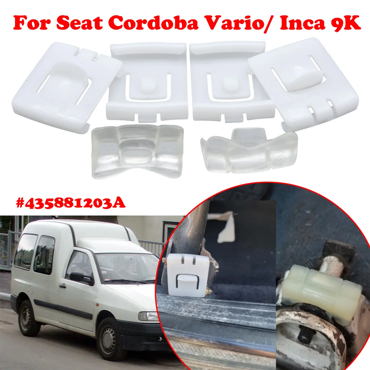 

6/12pc Car Front Seat Rail Runner Centre Slider Guide For Seat Cordoba Vario 1997-2002 Inca 9K 95-03 Replacement Parts Fastener