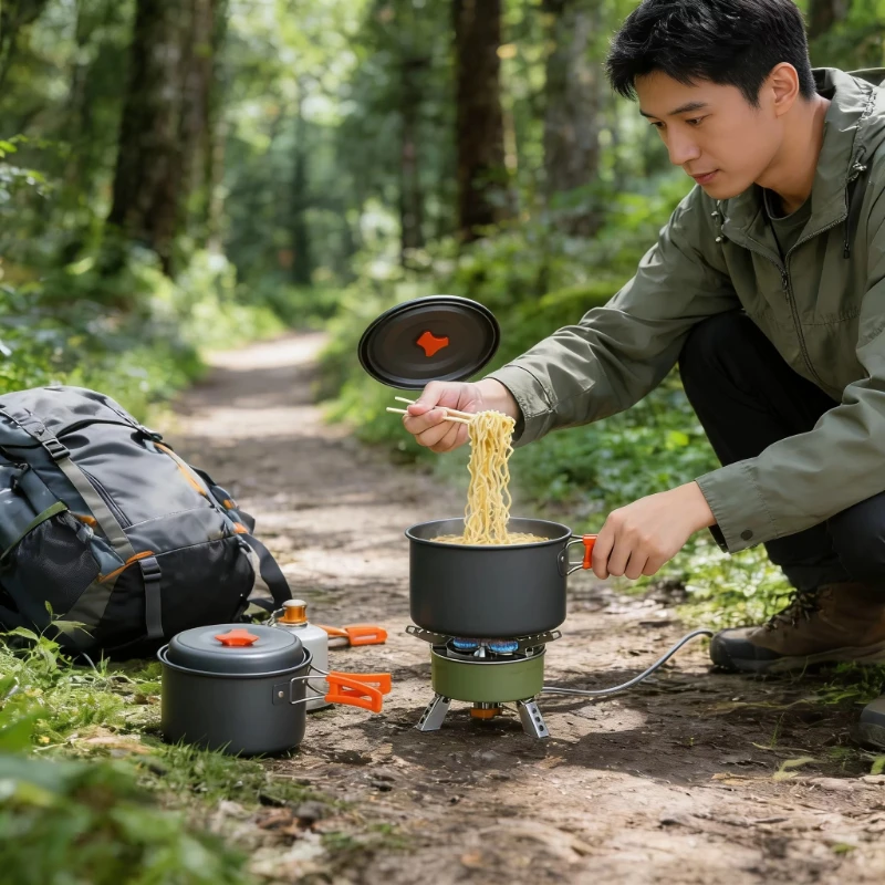 New arrivals, portable outdoor kitchen set with all the essential cookware and cutlery in one compact package