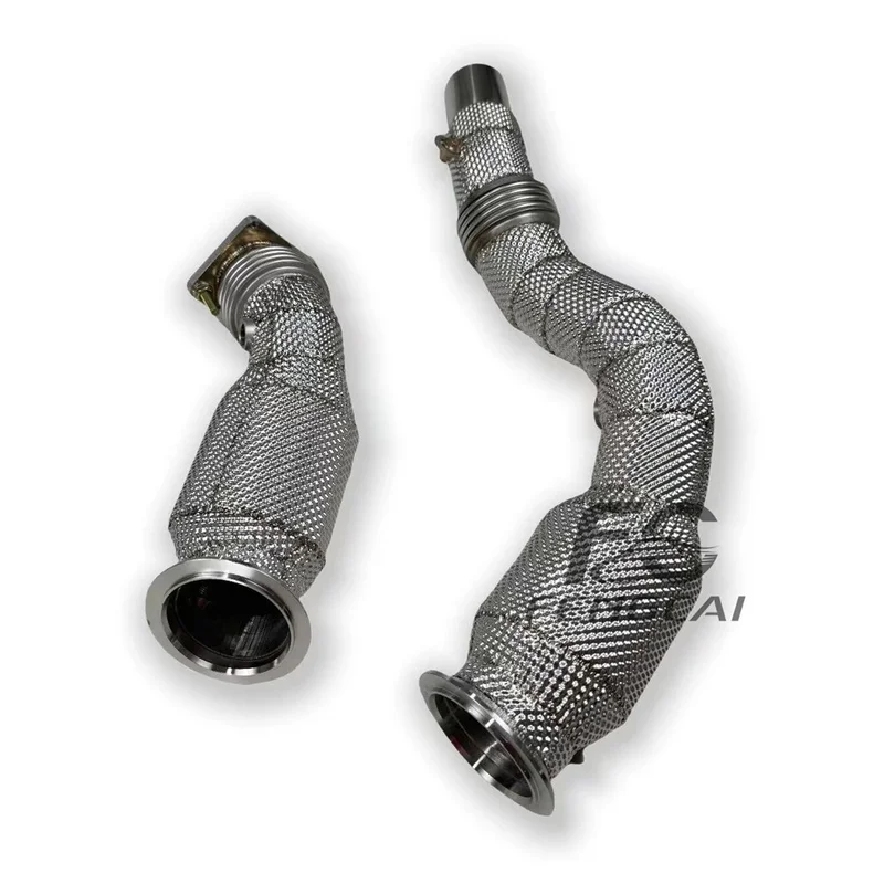 High Flow Sport Converter S55 F80 F82 M3 M4 3.0T Stainless Steel Heat Shield Downpipe Race Car Performance Power Upgrade