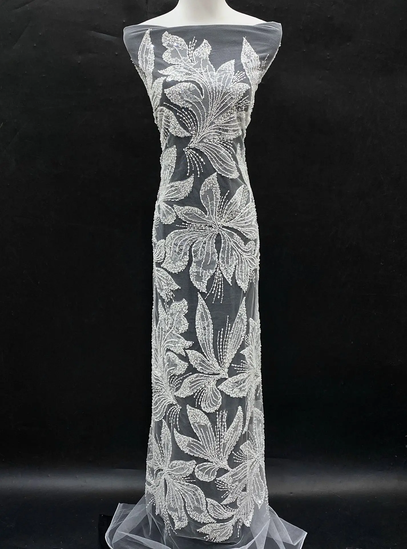 

New European & American Laser Lace Embroidery + Double Beading + Sequined Embroidery Wedding Gowns, Evening Dresses, Women's Dre