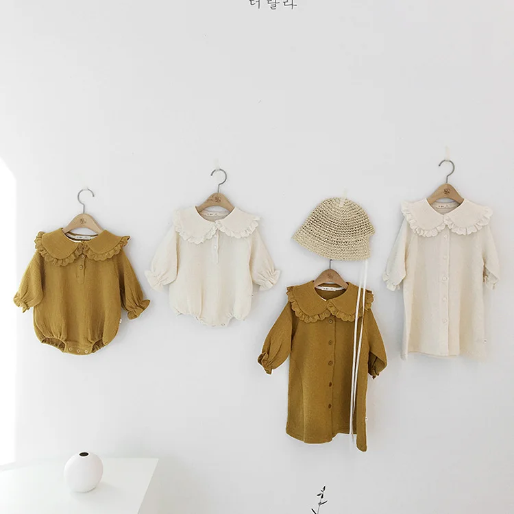 

Baby Spring Autumn Clothing Infant Newborn Baby Girls Bodysuit Cotton Clothes Outfit Ruffle Collar Baby Jumpsuit Playsuit
