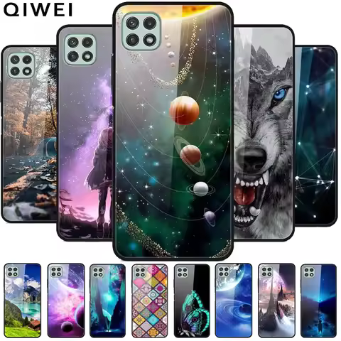For Samsung Galaxy A22s 5G Case Tempered Glass Hard PC Back Cover For Samsung A22 5G Phone Cases A 22 s Silicone Bumper Fundas