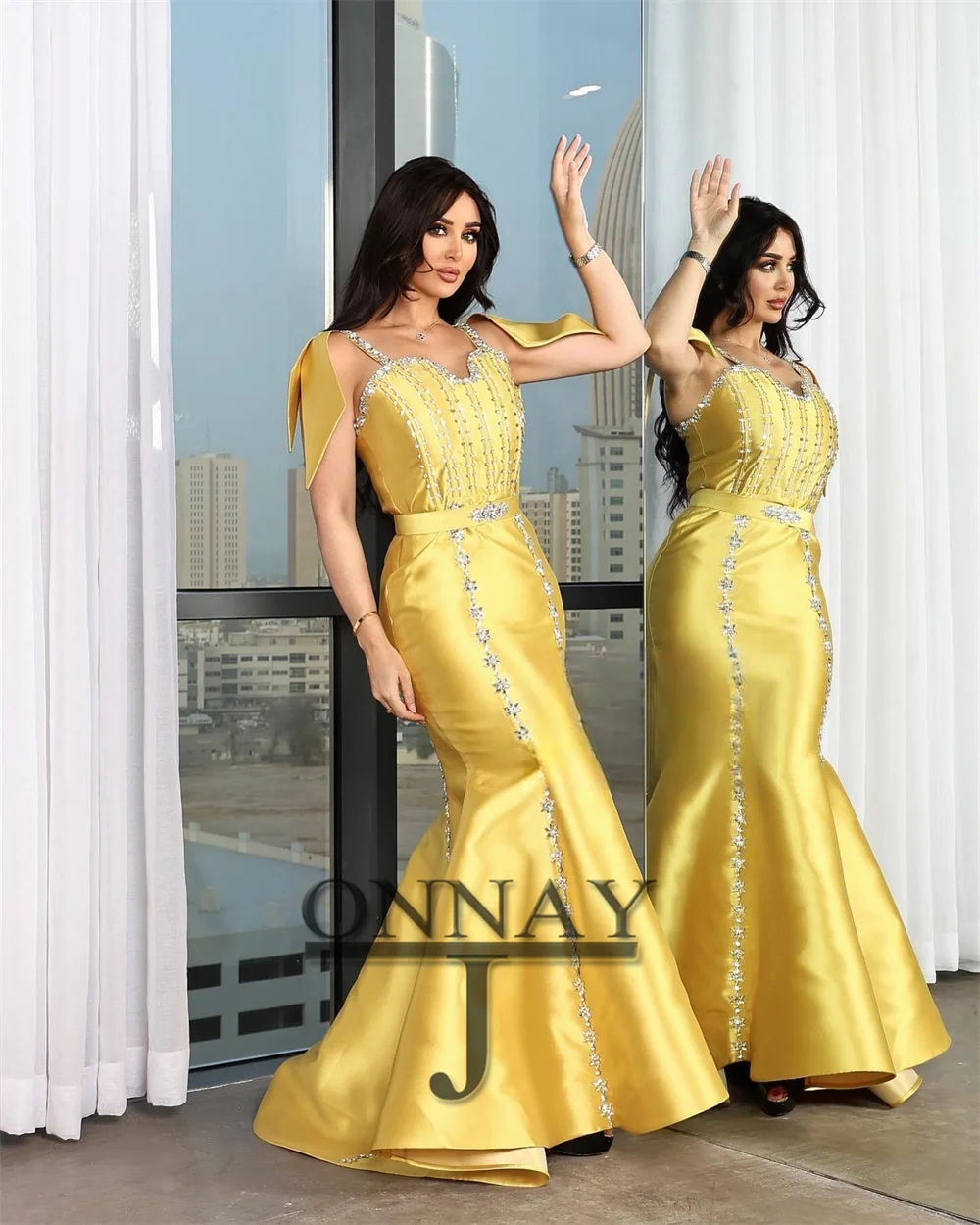 Customized Elegant Dubai Prom Dresses Sweetheart Crystals Long Saudi Arabric Celebrity Bespoke Birthday Gown Vestidos De Fiesta