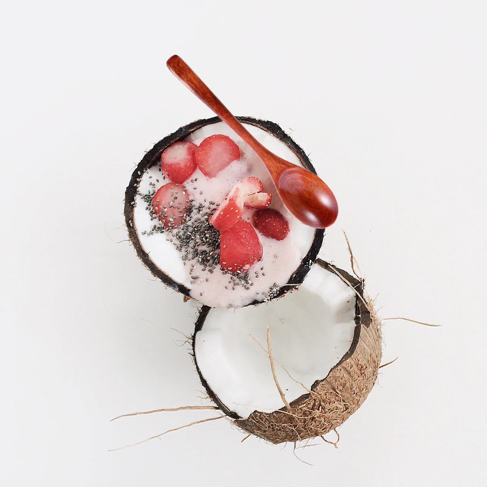 

6pcs Solid Wood Soup Ladle Thickened Natural Spoon For Cake Coffee Dessert Porridge Hot Pot Kitchen Party Accessory