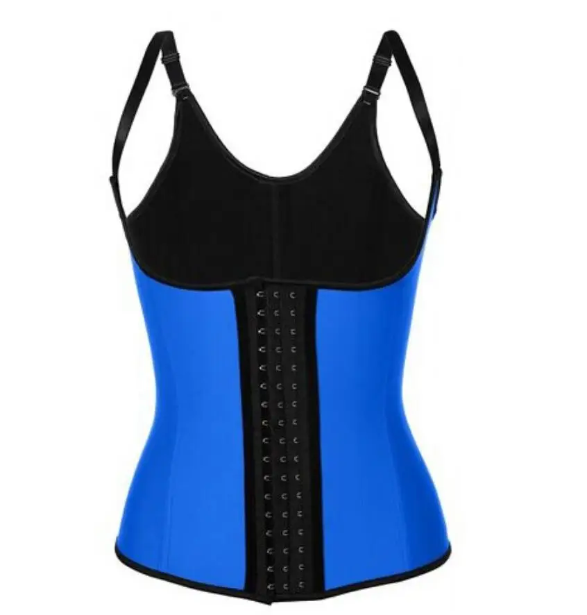 Women Latex Waist Trainer Corset Vest 9 Steel Boned Underbust Bustier Corselet Sexy Slimming Belt Waist Cincher Body Shapewear