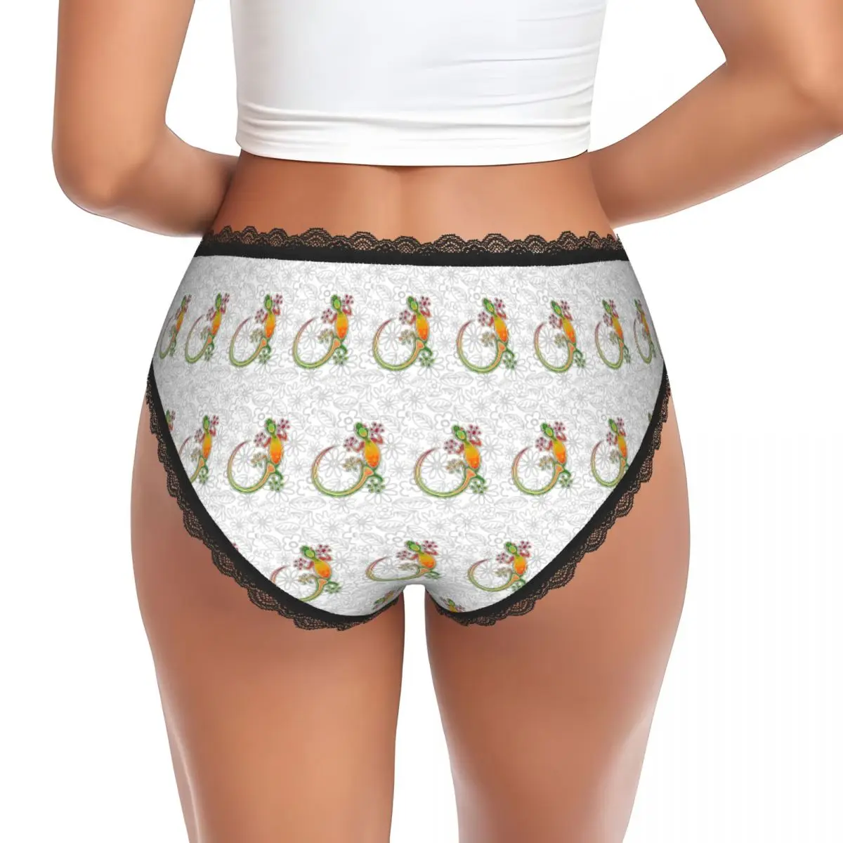 Custom Gecko Ethnic Tribal Lizard African Panties Briefs Women's Comfort Briefs Underwear Breathable Female Underpants