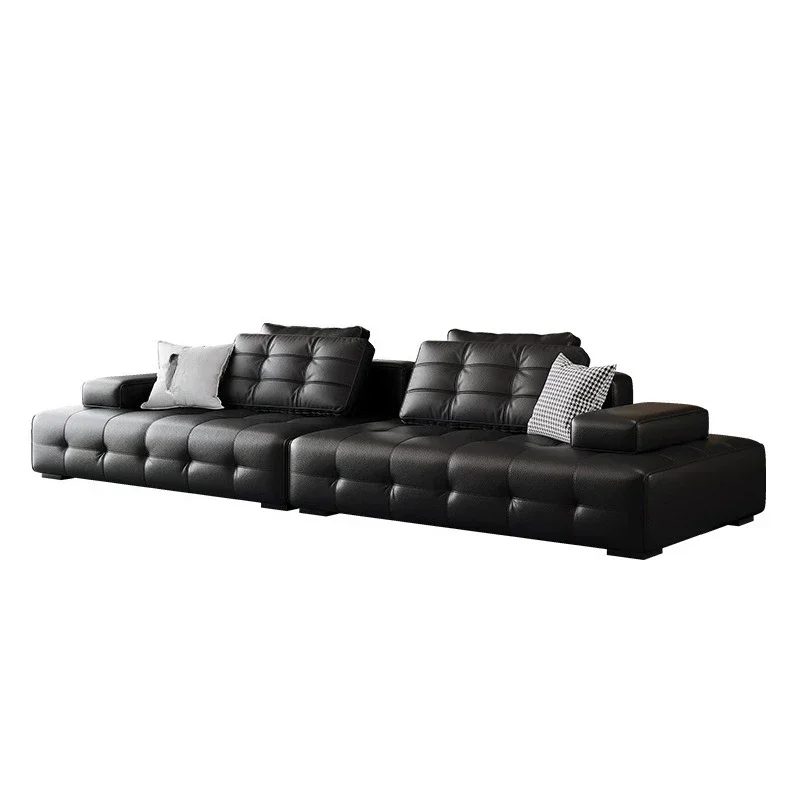 Italian minimalist first-layer cowhide sofa villa living room large apartment high-end all-leather Lawrence sofa