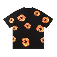 DENIM TEARS Cross border Hot selling Foam Cotton Flower Short sleeved T-shirt American Trendy Brand Men and Women