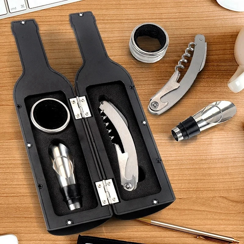 Red Wine Bottle Opener Set Stainless Steel Bottle Opener Multifunctional Red Wine Bottle Opener Bar Accessories Retail