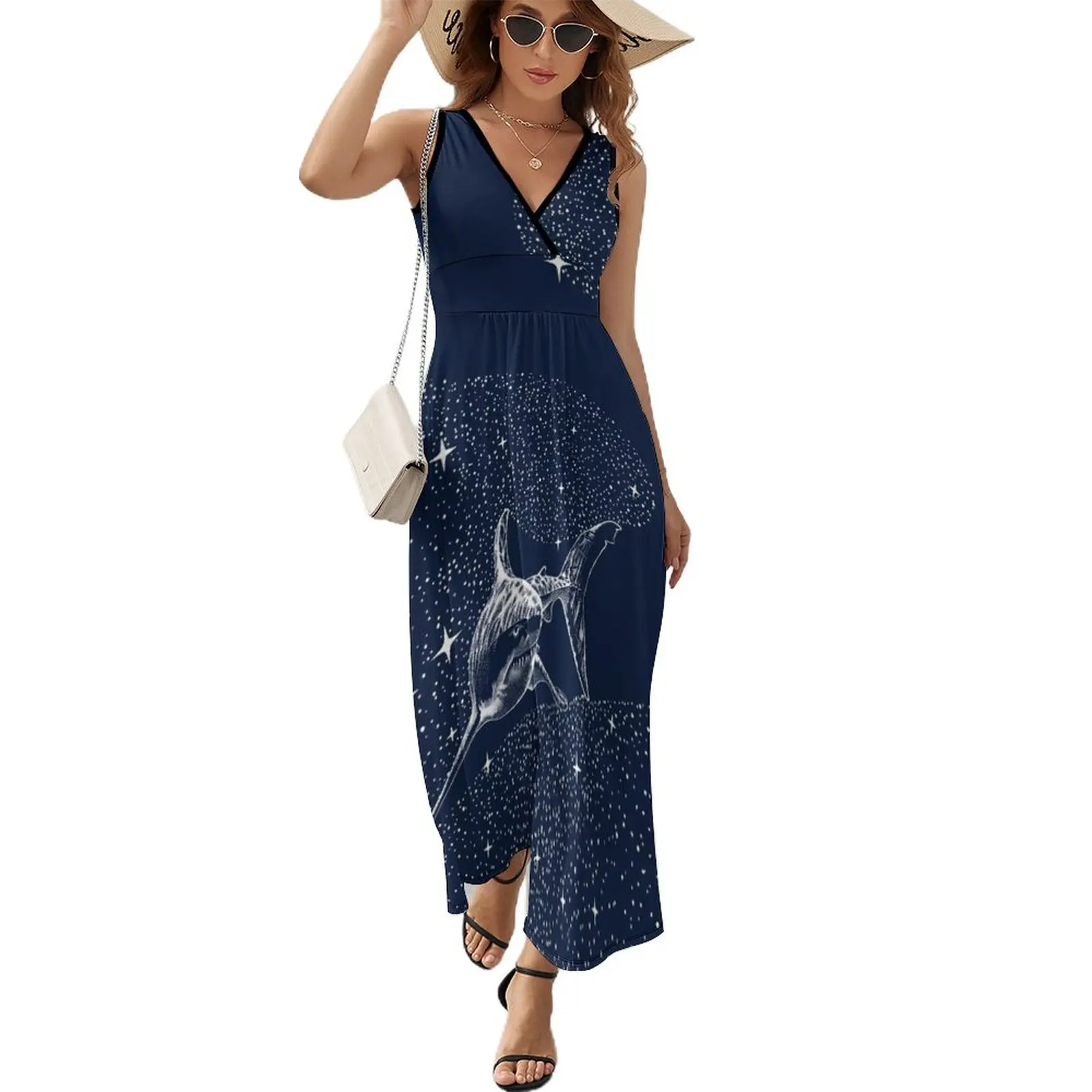 

Starry Shark Sleeveless Dress evening dresses luxury 2024 Women's skirt