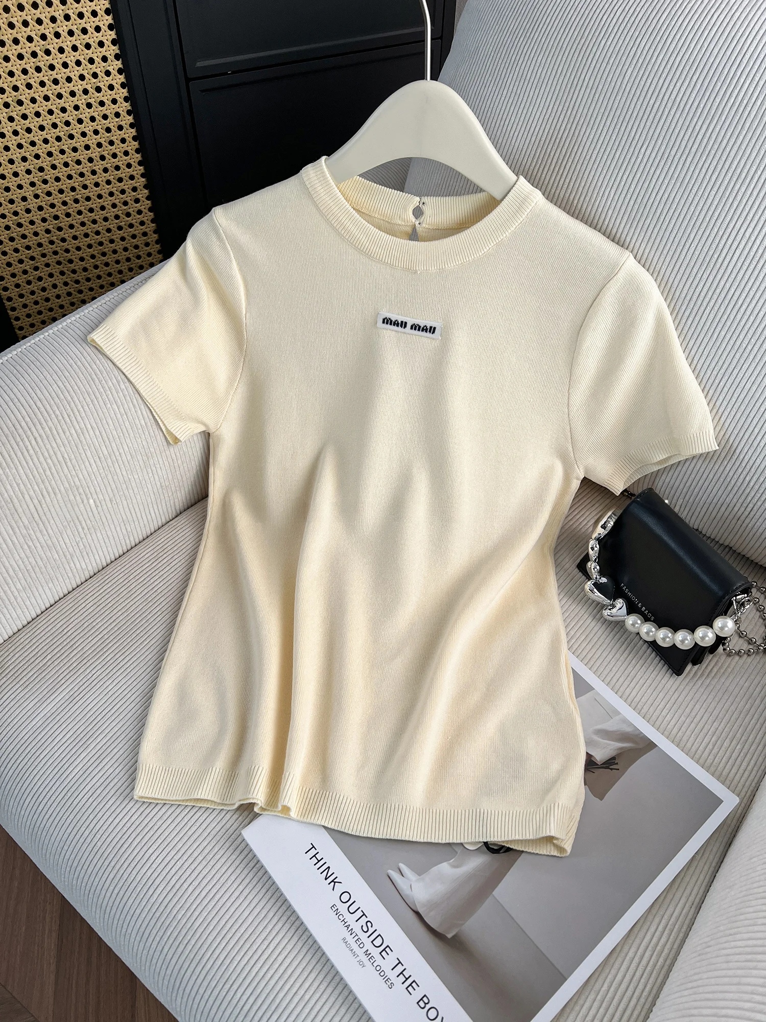 Faionable عارضة Sle ort Sve محبوك أعلى إلكتروني المرقعة التخسيس تصميم بسيط ألياف البوليستر جولة Ne منتظم صالح