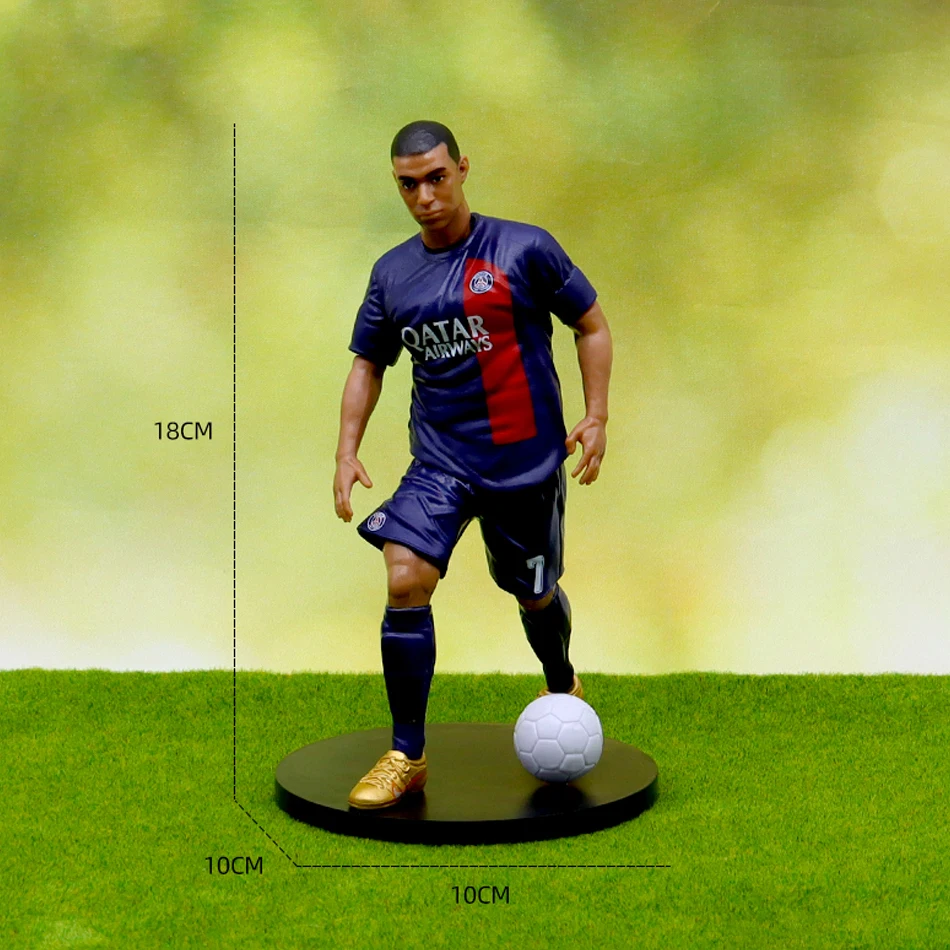 6pcs New Football Star FIFA C.Ronaldo  Messi Mbappe Model Dolls Cartoon Cute Action Figure Car Accessories Football Fans Gifts