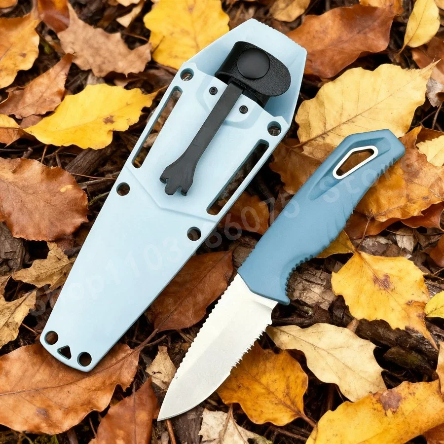 Bm 18050 azul mini faca reta com lâmina de aço d2 alça de fibra de náilon acampamento tático faca de autodefesa faca de pesca